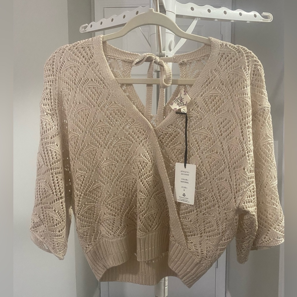 Hippie Rose Tan/Beige Top - Size Medium.